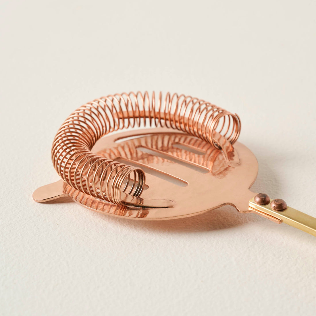 Hammered Copper and Gold Strainer
