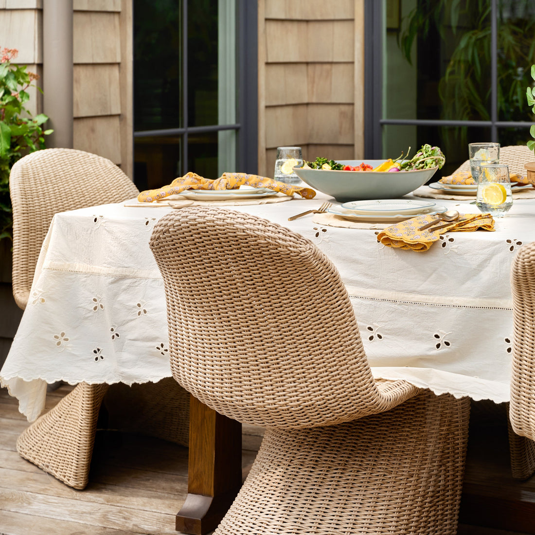 Antique White Eyelet Tablecloth