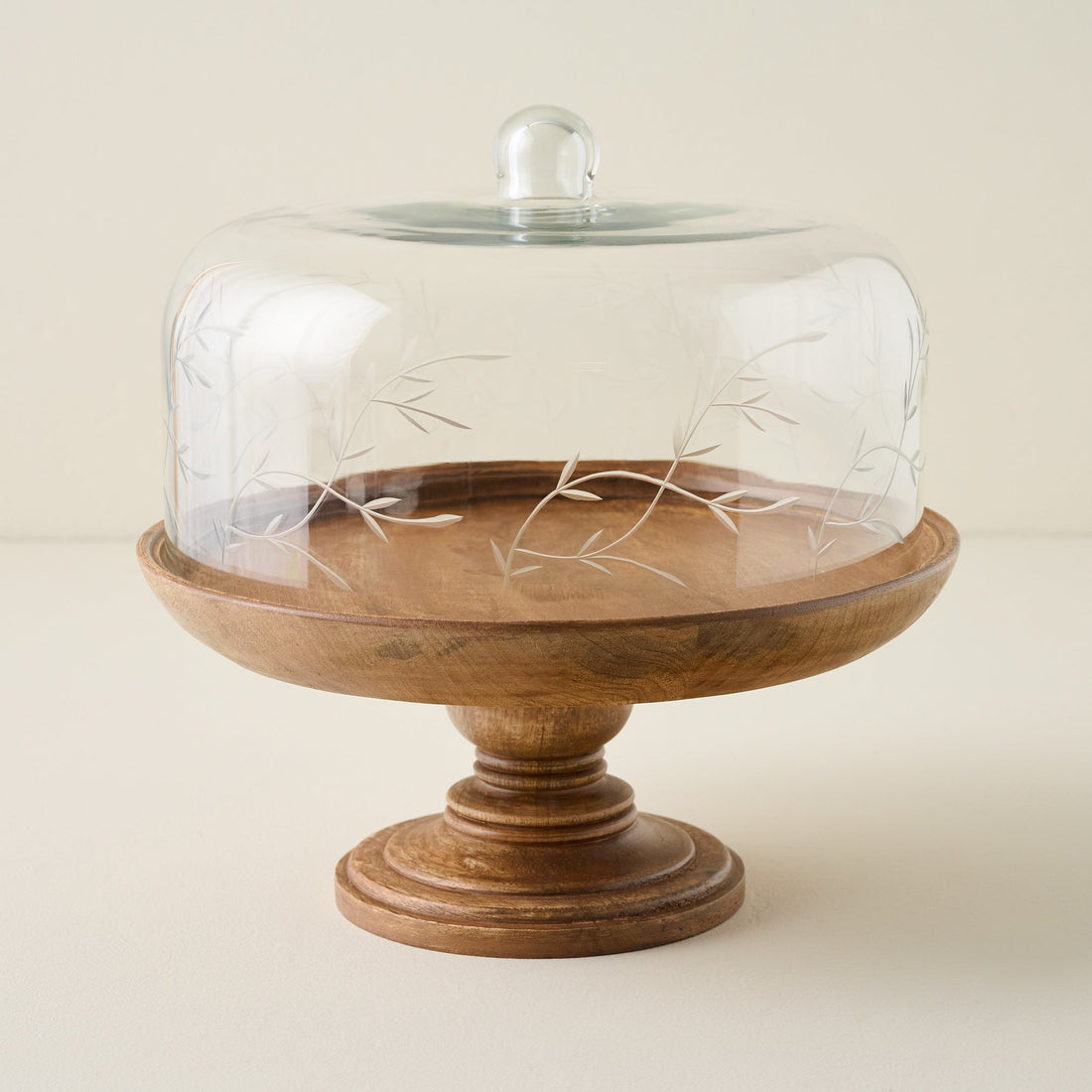 Eliane Etched Glass Cake Stand