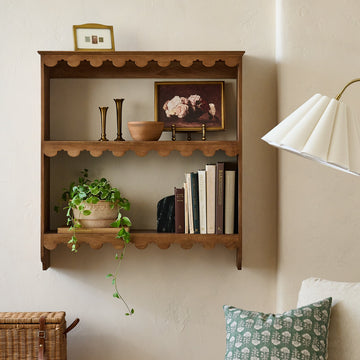 Linnea Antiqued Wood Shelf