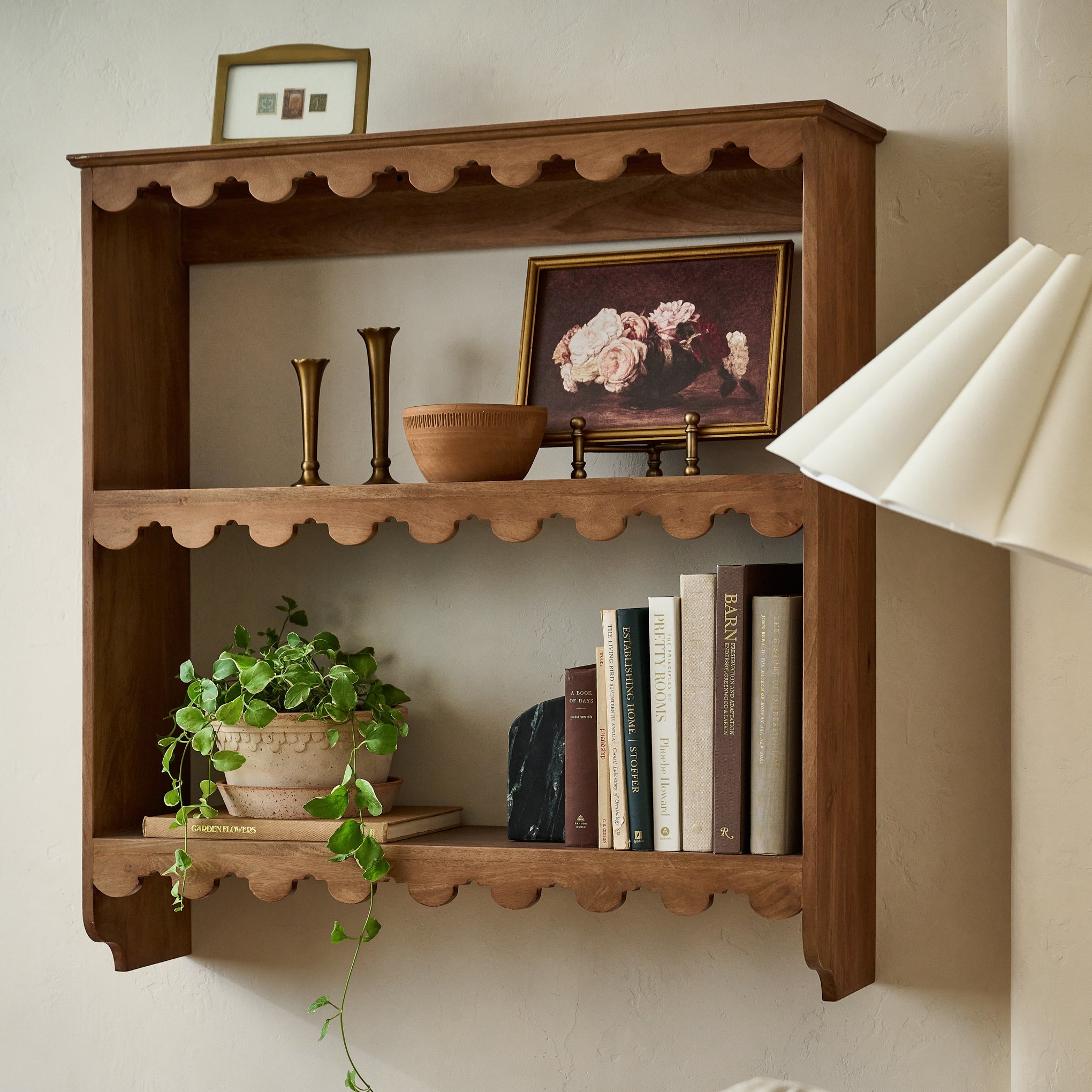 Linnea Antiqued Wood Shelf