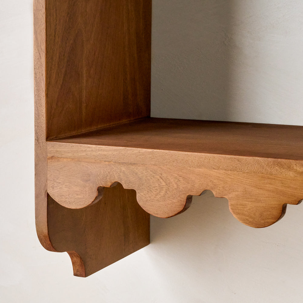Linnea Antiqued Wood Shelf