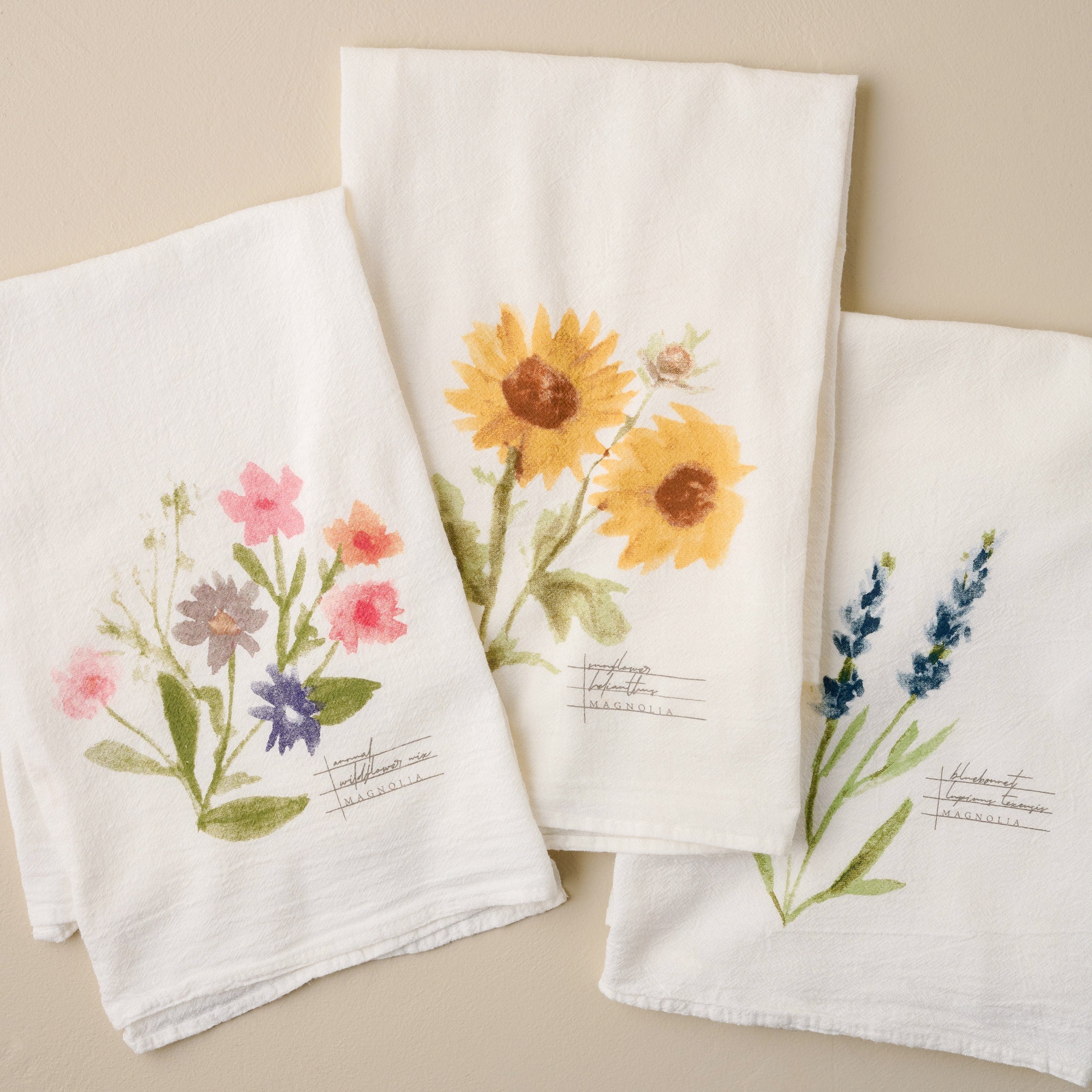 Magnolia Sunflower Tea Towel