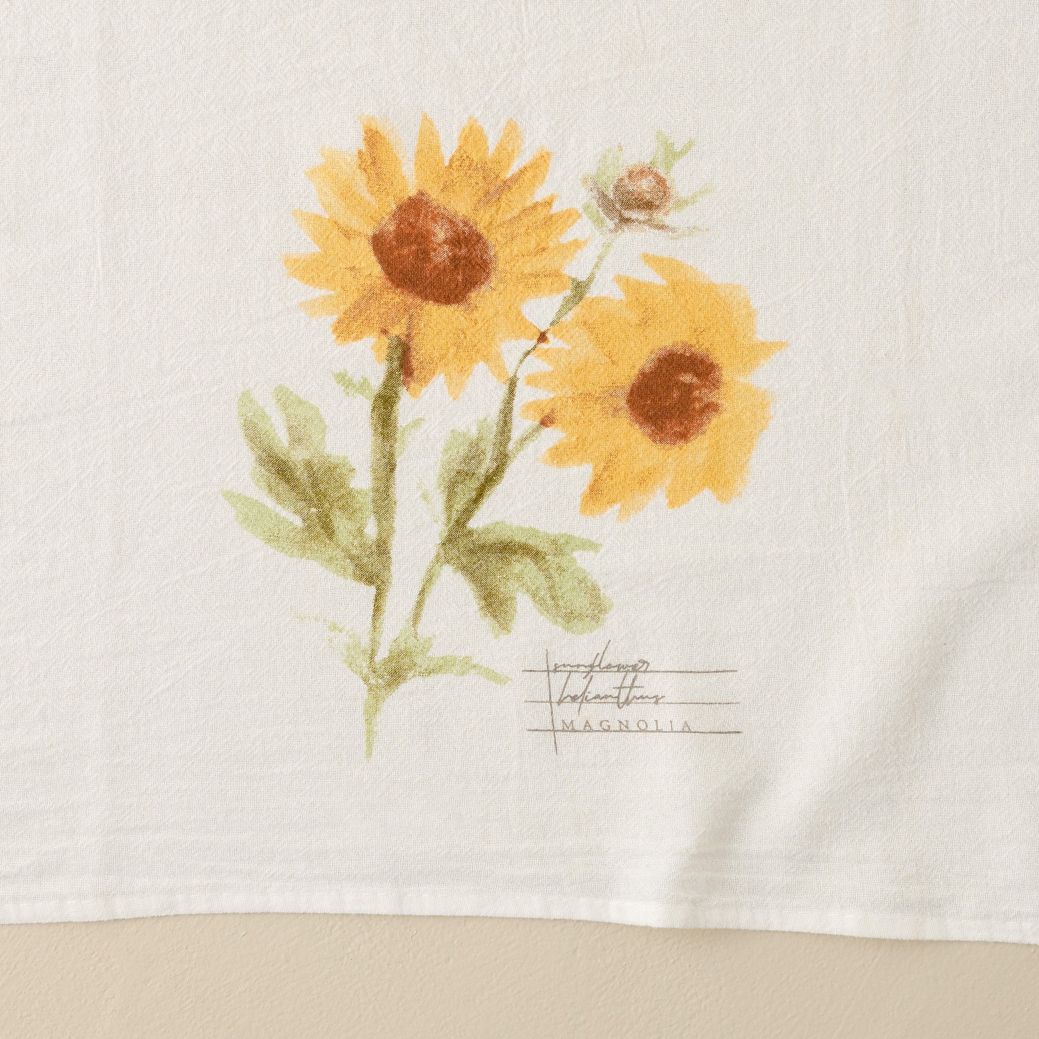 Magnolia Sunflower Tea Towel